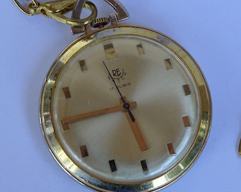 ヴィンテージ時計、金メッキ時計 17個 ヴィンテージ メンズ 懐中時計 RE-17rubis、金メッキ、超薄型