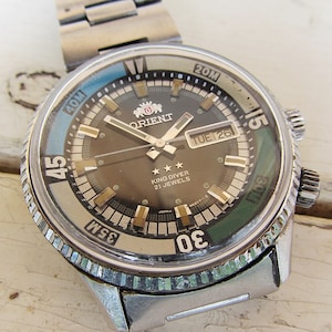 Rare Vintage Orient King Diver Automatic 21 Jewels Men's Wrist Watch Wotking Japanese Watch Retro Watch Collectible Watch Gift for Men