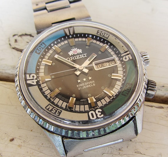 Rare Vintage Orient King Diver Automatic 21 Jewels Men s Wrist Watch Wotking Japanese Watch Retro Watch Collectible Watch Gift for Men Etsy