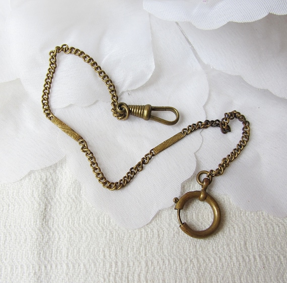 Einzigartige Vintage Taschenuhr Kette,Gold Ton Kette,Antike Uhr