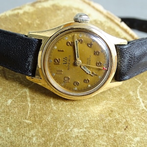 Rare vintage ladie&#39;s watch Alb Nobris, Gold plated women&#39;s watch,Swiss watch, Antique watch, Mechanical watch