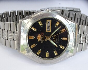 ヴィンテージ オリエント 自動巻き腕時計 - 70年代、クリスタルガラス