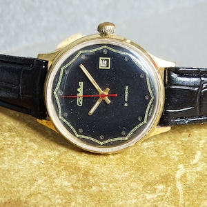 Vintage watch Slava Goldplated-21jewels, Vintage Men&#39;s watch, Retro watch, Wristwatch, Mechanical watch, Working watch,Old watch,Date window