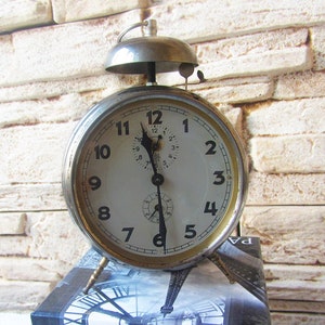 Antique German alarm clock Junghans, Vintage alarm clock, Working , Antique alarm clock-1920, Retro mechanical clock,Old clock,Collectibles
