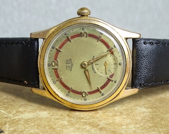 Rare German Men's Watch GUB Glashutte, Goldplated Working Vintage Watch, Retro Watch GUB, Old Watch, Collectible Men's Watches