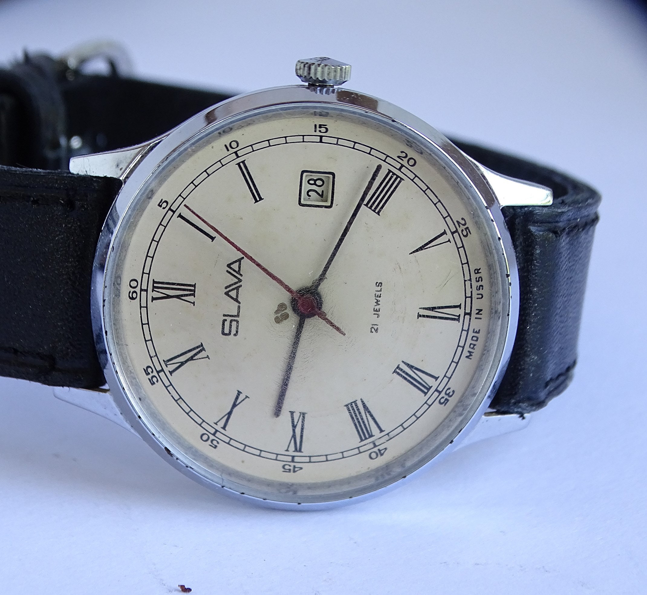 Herrenarmbanduhr vintage Alte Armbanduhr Uhr, handaufzug , 15 Rubis  Anti-Magnetic getragen, mit Gebrauchsspuren