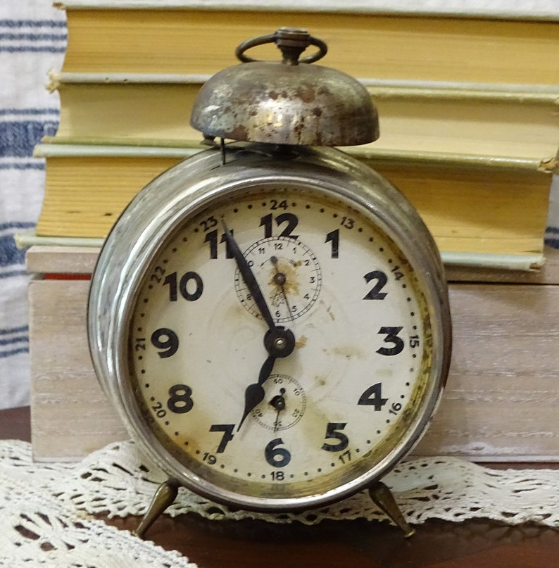Antique German Alarm Clock Junghans, Vintage Alarm Clock, Working