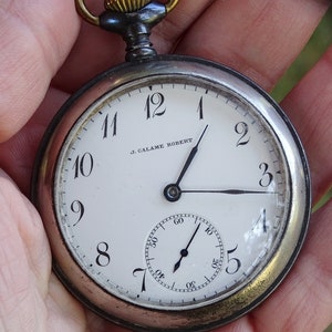 Rare Vintage pocket watch J.Calame Robert, Swiss Made pocket watch, Working men&#39;s watch, Antique pocket watch, Retro watch, Old watch,