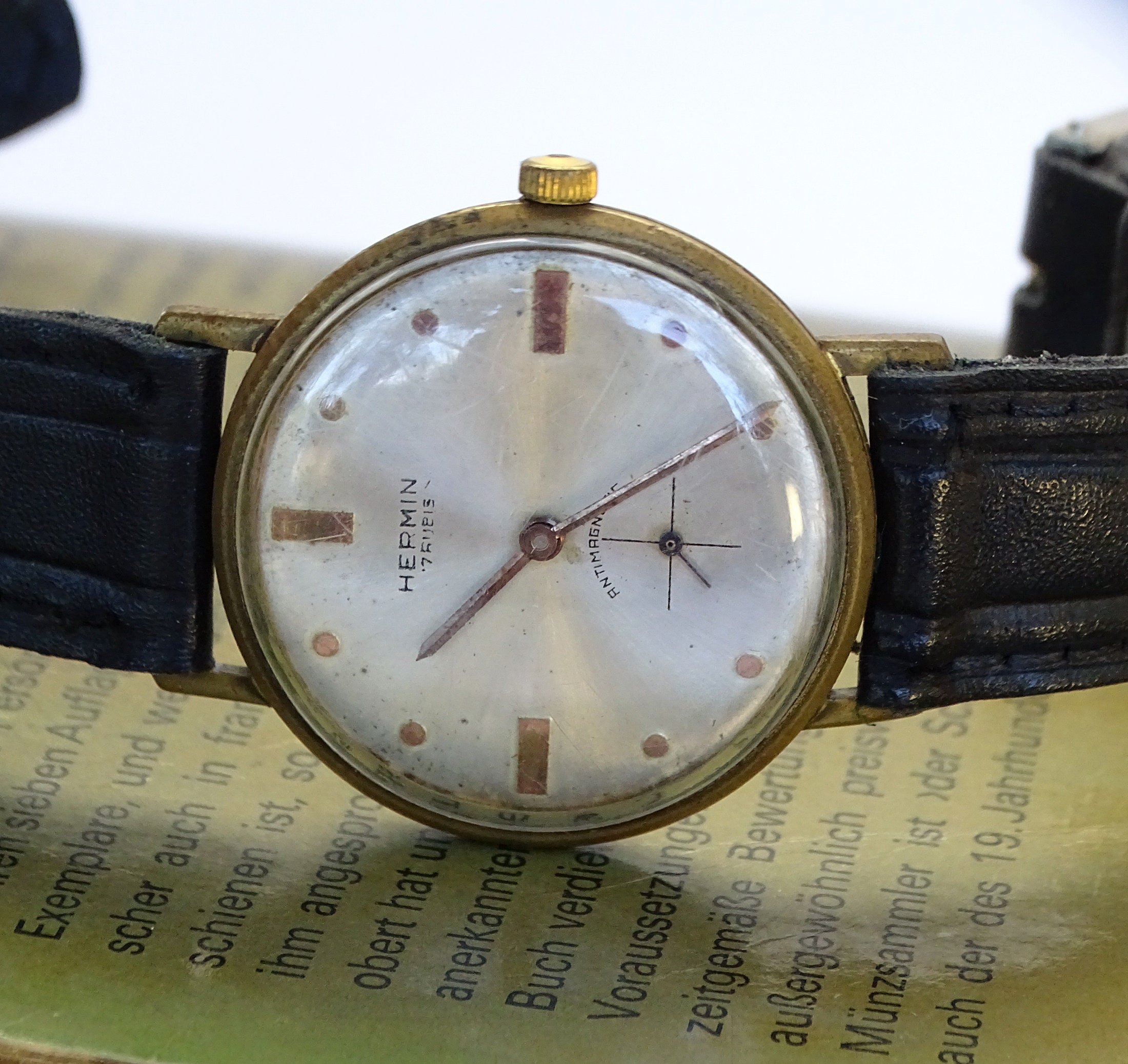 Orologio Hermin 17 Rubis Orologio Polso Uomo Meccanico Hermin 17