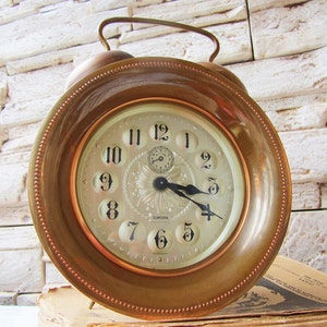Very Rare Large Vintage Alarm Clock Europa Working West German Alarm Clock Retro Clock Antique Alarm Clock Old Collectible Clock  Mechanical