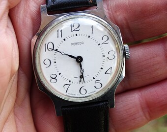 Montre Suisse Vintage Alroy Automatique - Boîtier Plaqué Or 20µ, Bracelet Cuir Marron, Années 70