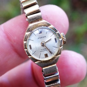 German Vintage Ladies Watch Anker-17jewels, Goldplated Women&#39;s Watch, Working Retro Watch, Watch Bracelet, Old watch, Vintage jewelry