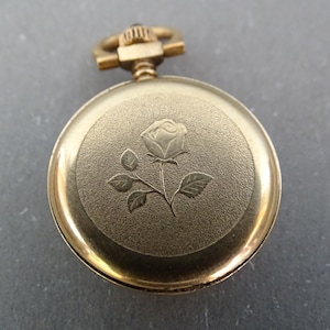Rare Vintage ladie&#39;s watch pendant Zaria, Gold plated watch, Retro watch, Old watch, Vintage women&#39;s jewelry, Watch Necklaces with rose