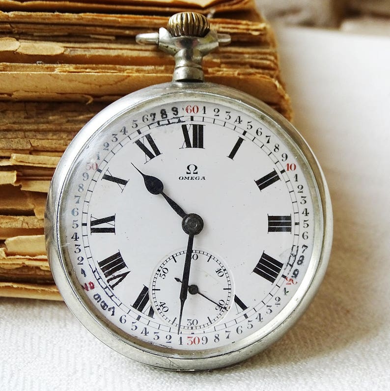 Rare Swiss Made Pocket Watch Omega Working Antique Pocket Etsy Australia