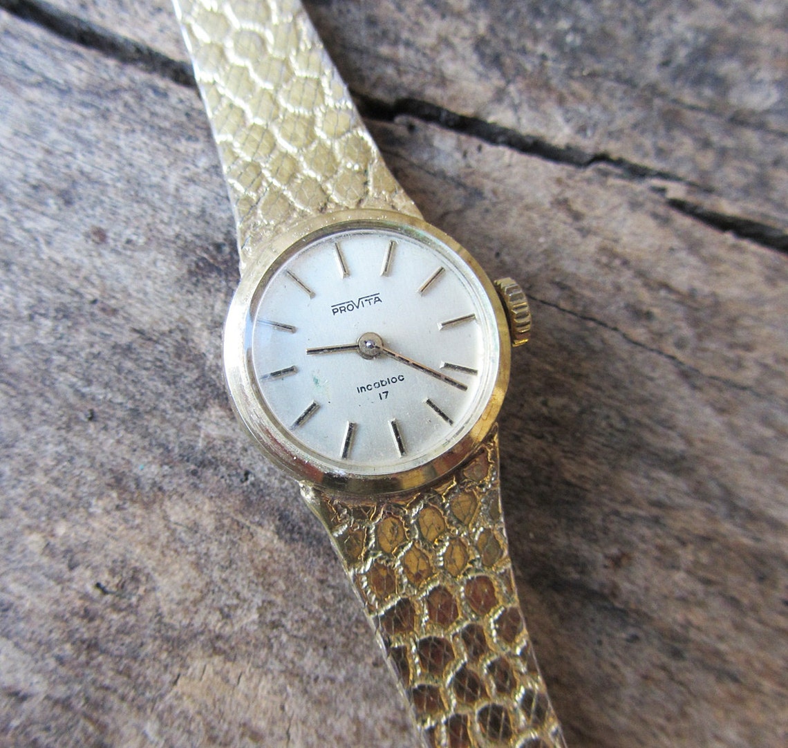 Rare Vintage Women's Watch Provita 17 Rubis Gold Plated Etsy