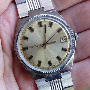 Very Rare Men&#39;s Watch Sanitis, Vintage Automatic Men&#39;s Watch, Retro watch, Mechanical watch,Working Old Watch, Date window,Collectible watch