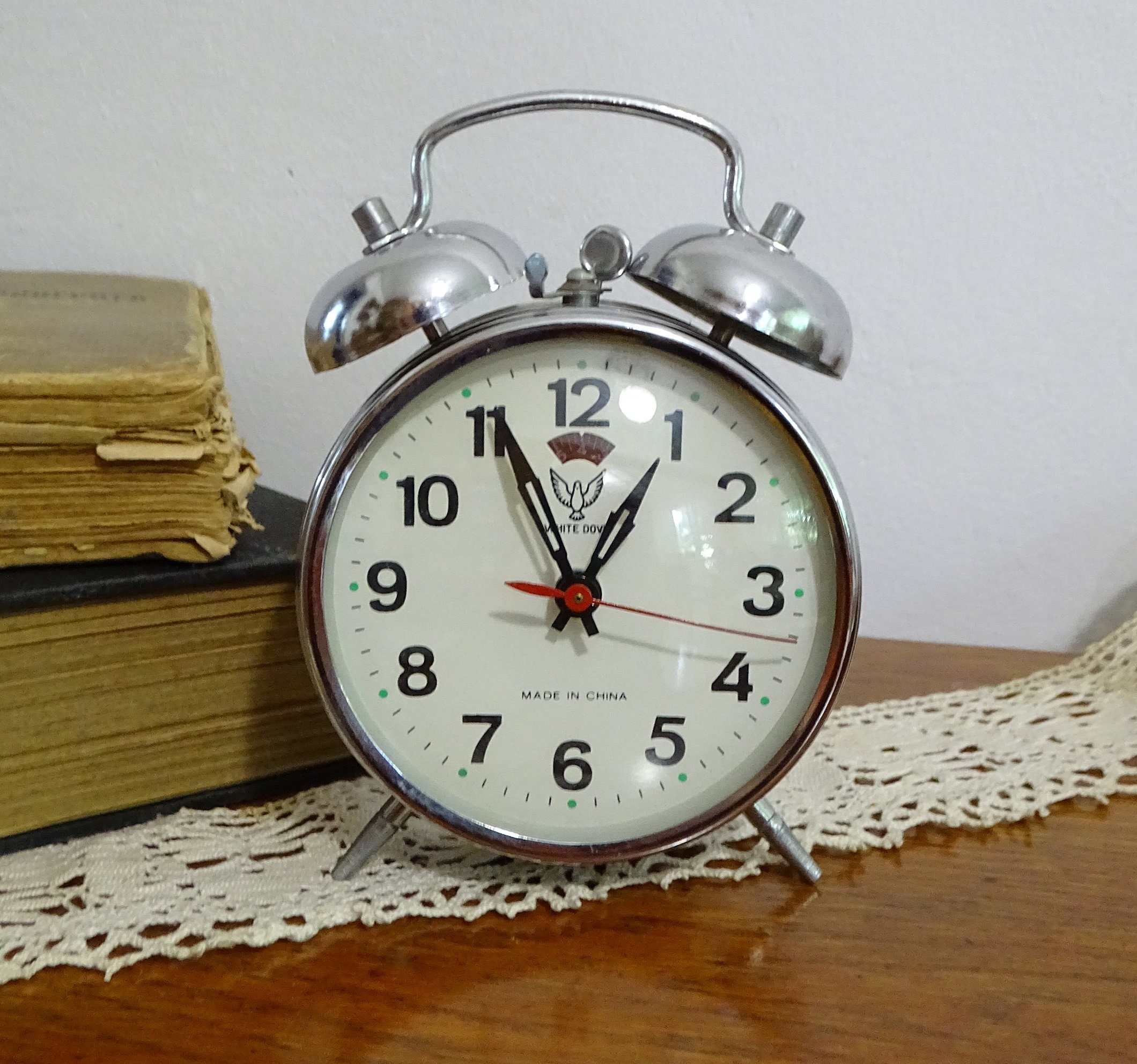 Reloj despertador vintage paloma blanca, reloj de campana doble, reloj  mecánico antiguo, reloj retro, reloj coleccionable -  España