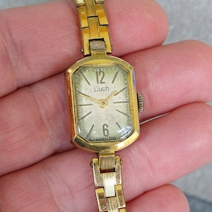 Vintage Ladie&#39;s watch Luch, Russian women&#39;s watch Working, Mechanical wrist watch, Watch bracelet, Retro watch, Old watch, Goldplated watch