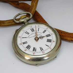 Rare Swiss Made Pocket Watch Cortebert Post Chronometre Working Antique Pocket Watch Men&#39;s Pocket Watch Porcelain Dial Watch Serviced Retro