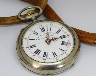 Rare Swiss Made Pocket Watch Cortebert Post Chronometre Working Antique Pocket Watch Men's Pocket Watch Porcelain Dial Watch Serviced Retro