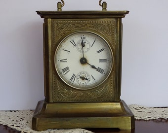 Très rare horloge musicale antique de 1890 Junghans Joker travaillant réveil allemand mécanique horloge rétro vieille horloge de collection vintage réveil