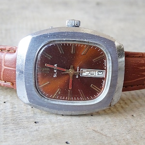 Rare Russian Watch Slava with Date and Day Vintage Men&#39;s Watch Retro Watch  Wristwatch Working Watch Old Watch USSR-70s