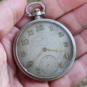 Rare Antique Pocket Watch Alpina, Swiss Made Watch Working, Men&#39;s Pocket Watch, Retro Watch, Mechanical Old Watch, Men&#39;s Watches 1920s