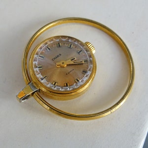 Vintage ladie&#39;s watch pendant Chaika, Gold plated women&#39;s watch, Retro watch, Old watch, Vintage women&#39;s jewelry, Necklaces