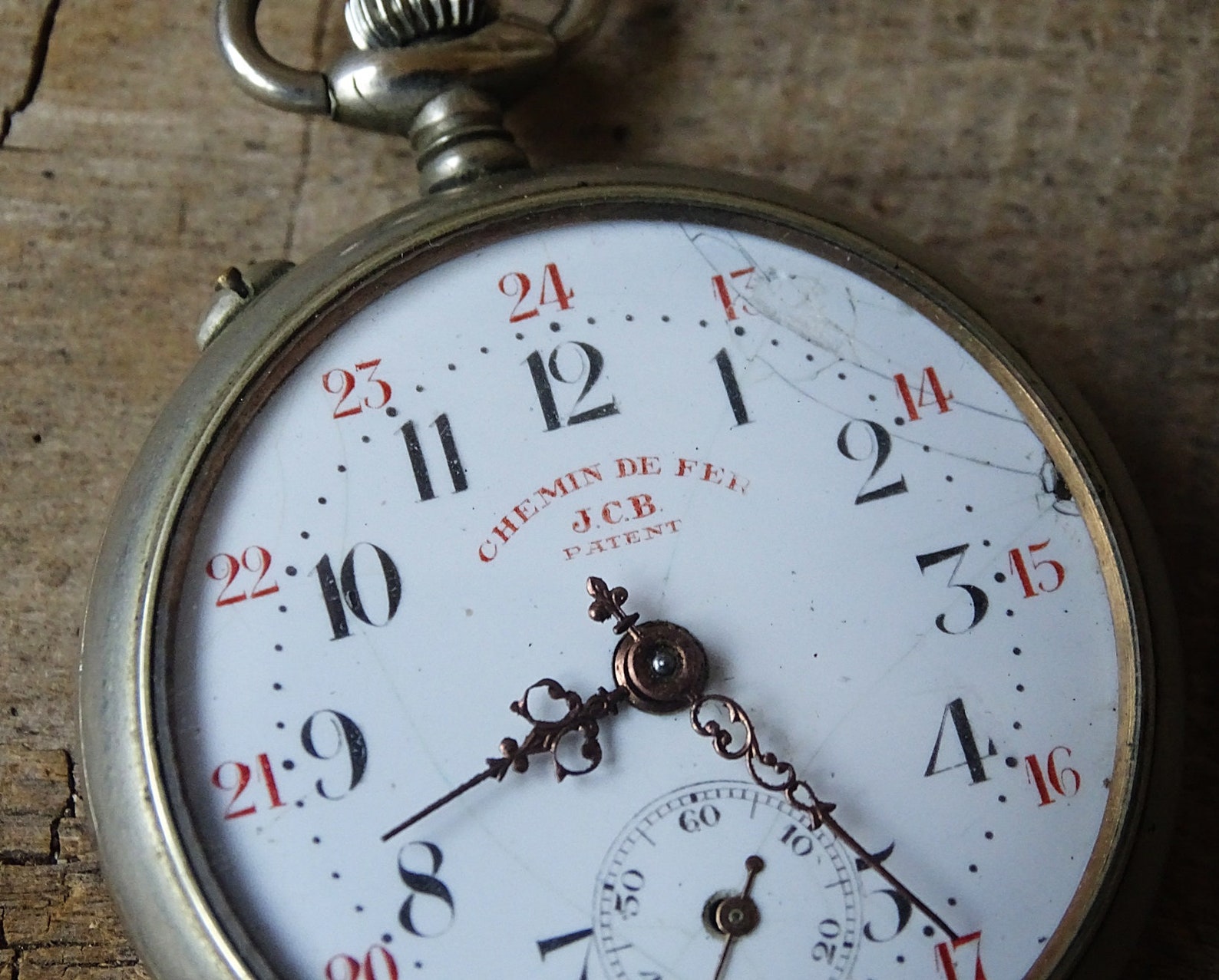 Très Grande Montre De Poche Suisse 8 Jours - Style Voyage Ou Cheminot - Mécanique Manuelle, 21 Rubis - Occasion