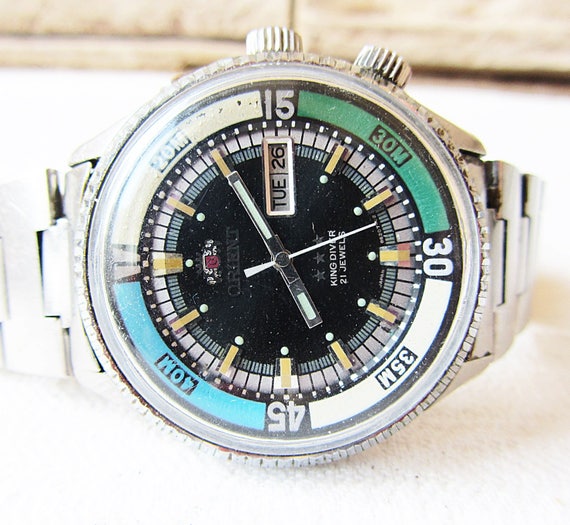 Rare Vintage Orient King Diver Automatic 21 Jewel… - image 3