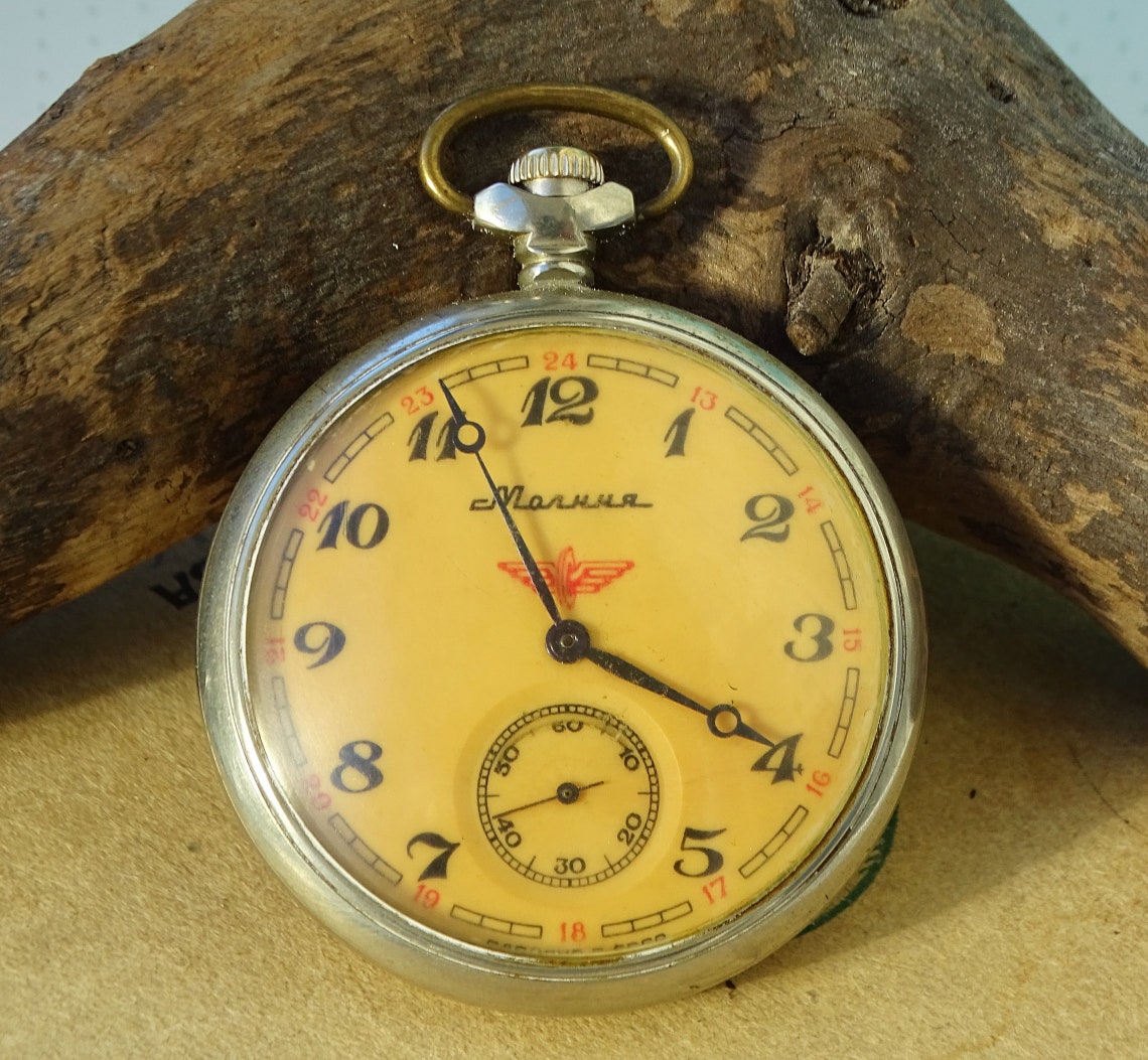 Russian Vintage Pocket Watch Molnija Trainmen's Pocket - Etsy