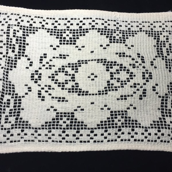 Beautfiul Vintage Ecru Doily 10 1/2" x 7"