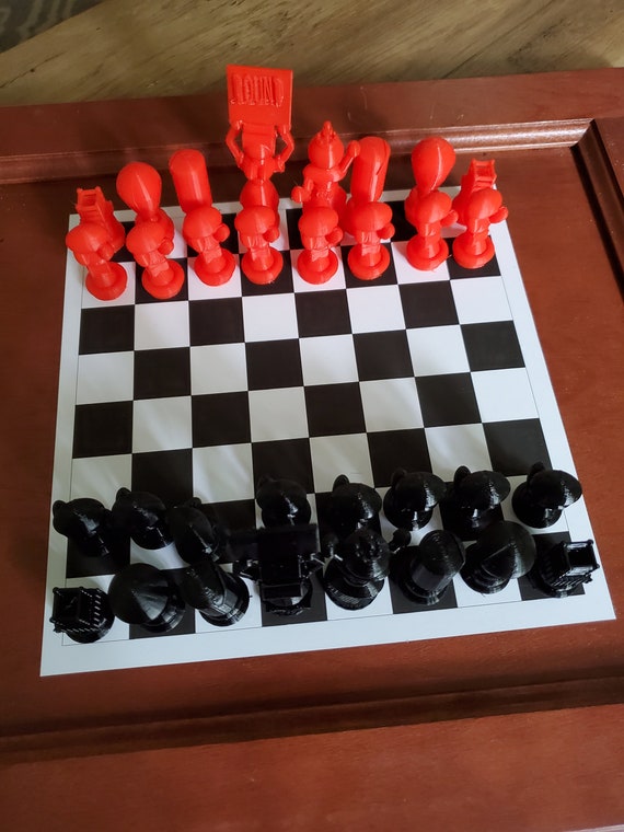 Boxing Themed 3D Printed Recycled Material Chess Board in 