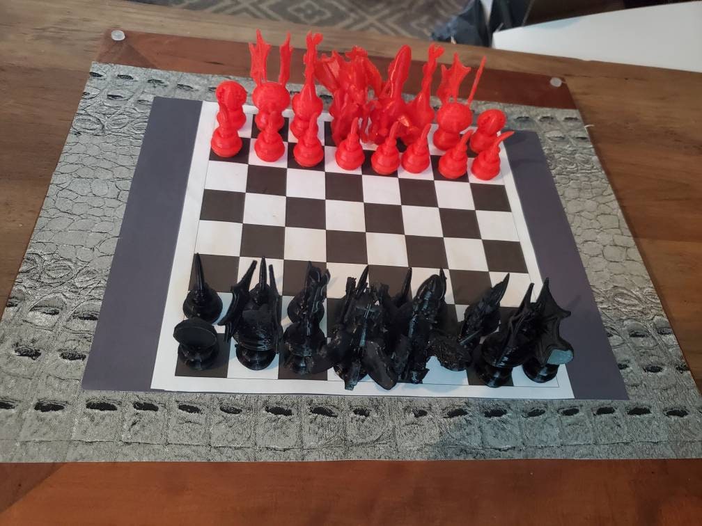 Boxing Themed 3D Printed Recycled Material Chess Board in 