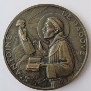 Rare Old Religious Medal  St. Anthony Of Padua