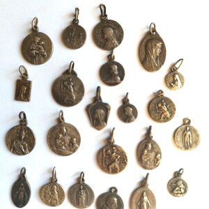 One Lot Old and Vintage Miniature Religious Medals