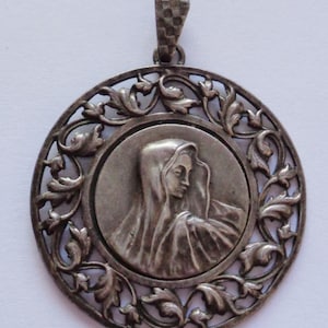 Antique Religious Medal VIRGIN MARY