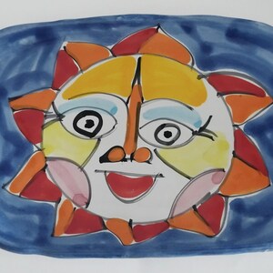Vintage Italian Art Pottery Handpainted Plate La Musa