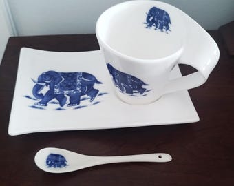 Vintage Adeline Fine Porcelain Tea Cup And Saucer With Spoon