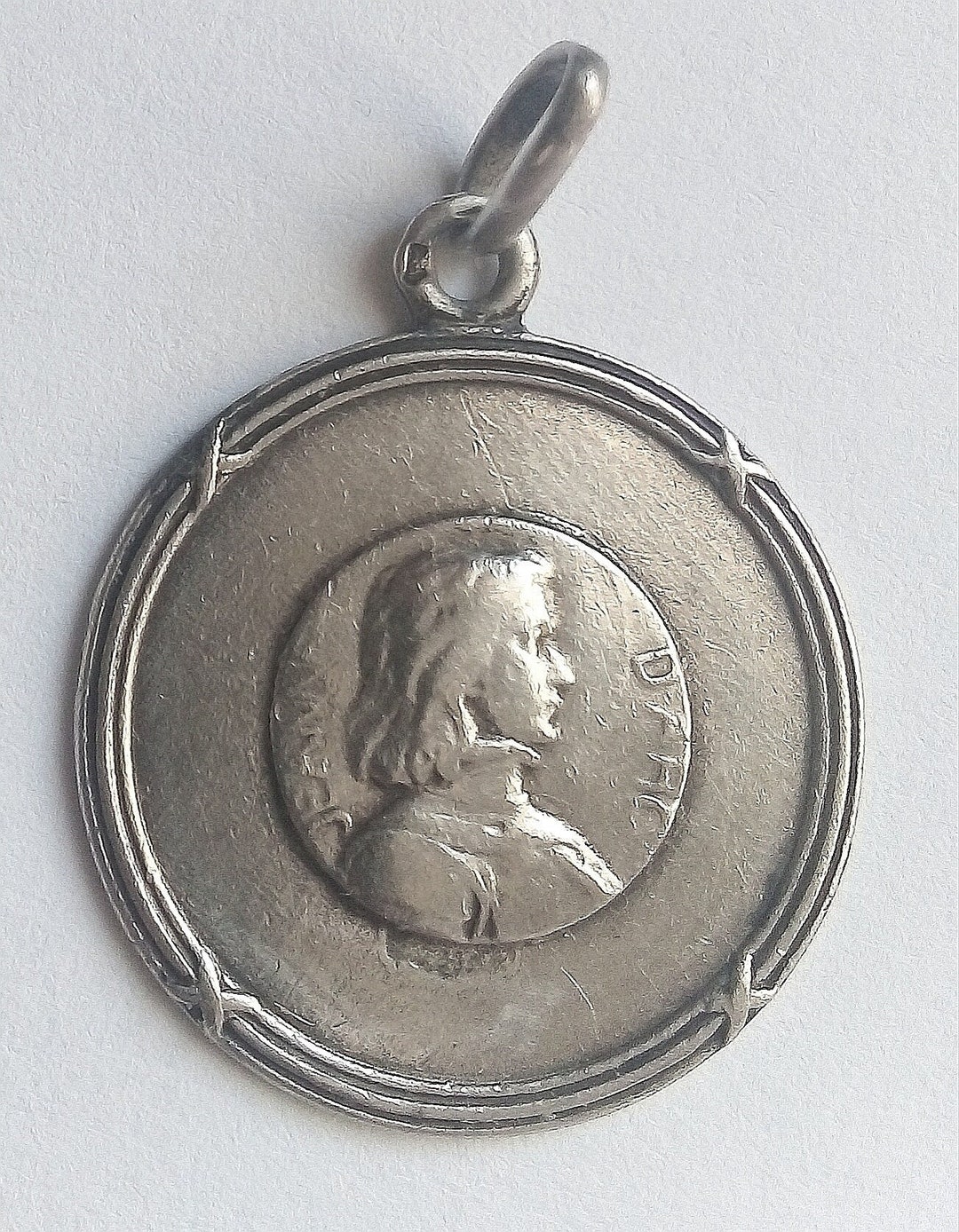 Antique Religious Solid Silver Medal St. Joan of Arc - Etsy