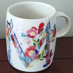 Ceramic Coffee Mug petal palette Monogram from Anthropologie image 1