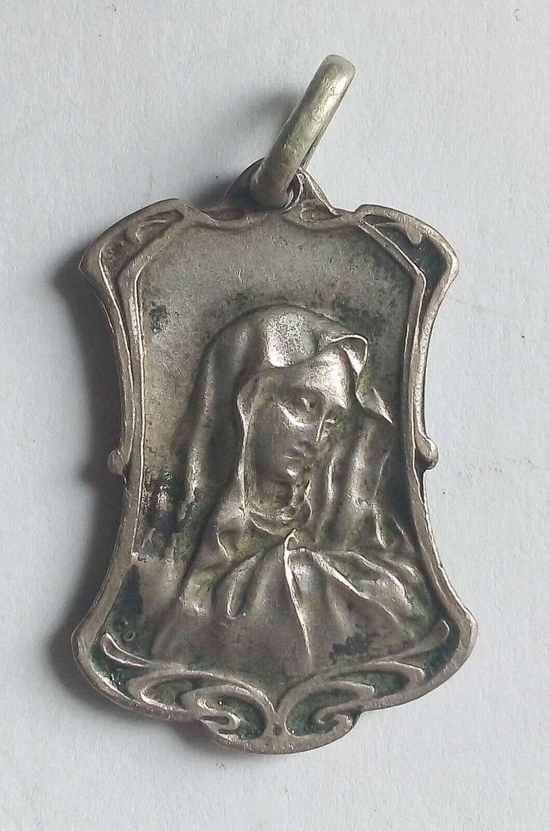 Old Religious Medal Jesus & Mary Etsy
