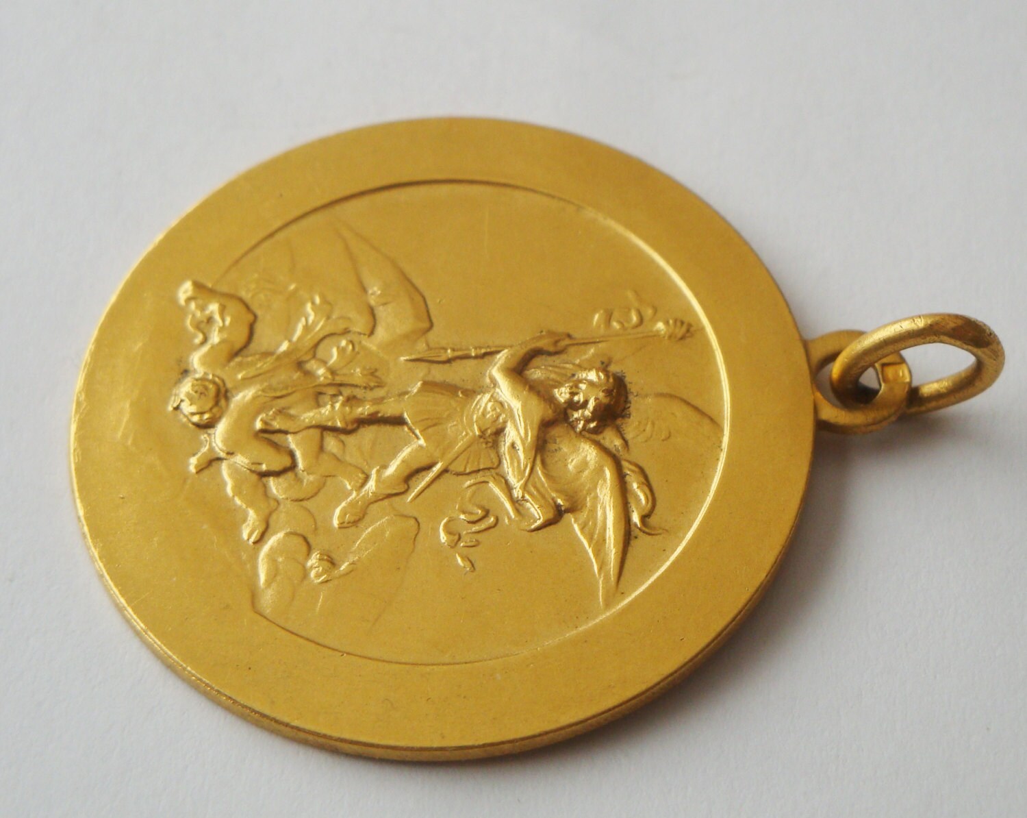 Vintage Religious Medal St. Michael The Archangel Etsy