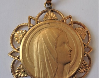 Vintage Religious Medal Virgin Mary