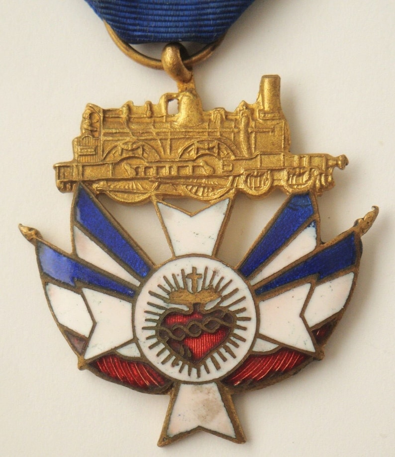 Rare Vintage Enamel Religious Medal Sacred Heart of Jesus - Etsy