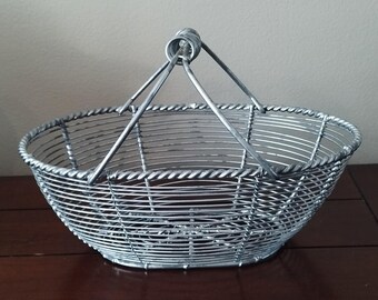 Vintage Wire Metal Basket