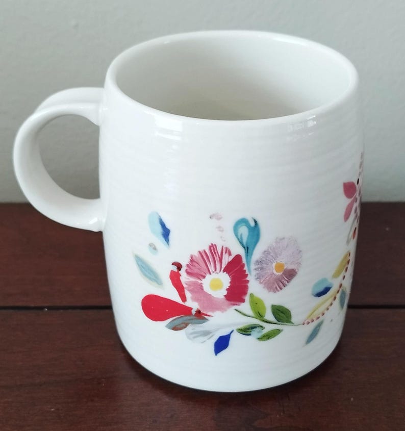 Ceramic Coffee Mug petal palette Monogram from Anthropologie image 3