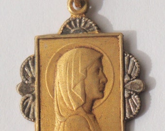 Vintage Religious Medal Virgin Mary