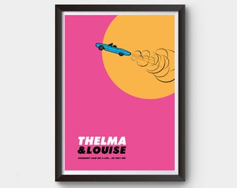 Thelma and Louise Movie Poster - minimalist movie poster - A4, A3 and A2 size film poster, Gifts for him, Gifts for her, boys bedroom decor