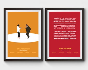 Pulp Fiction x2, minimalist movie poster, movie poster, jack rabbit dance, minimal movie poster, film poster, poster, movie prints, poster